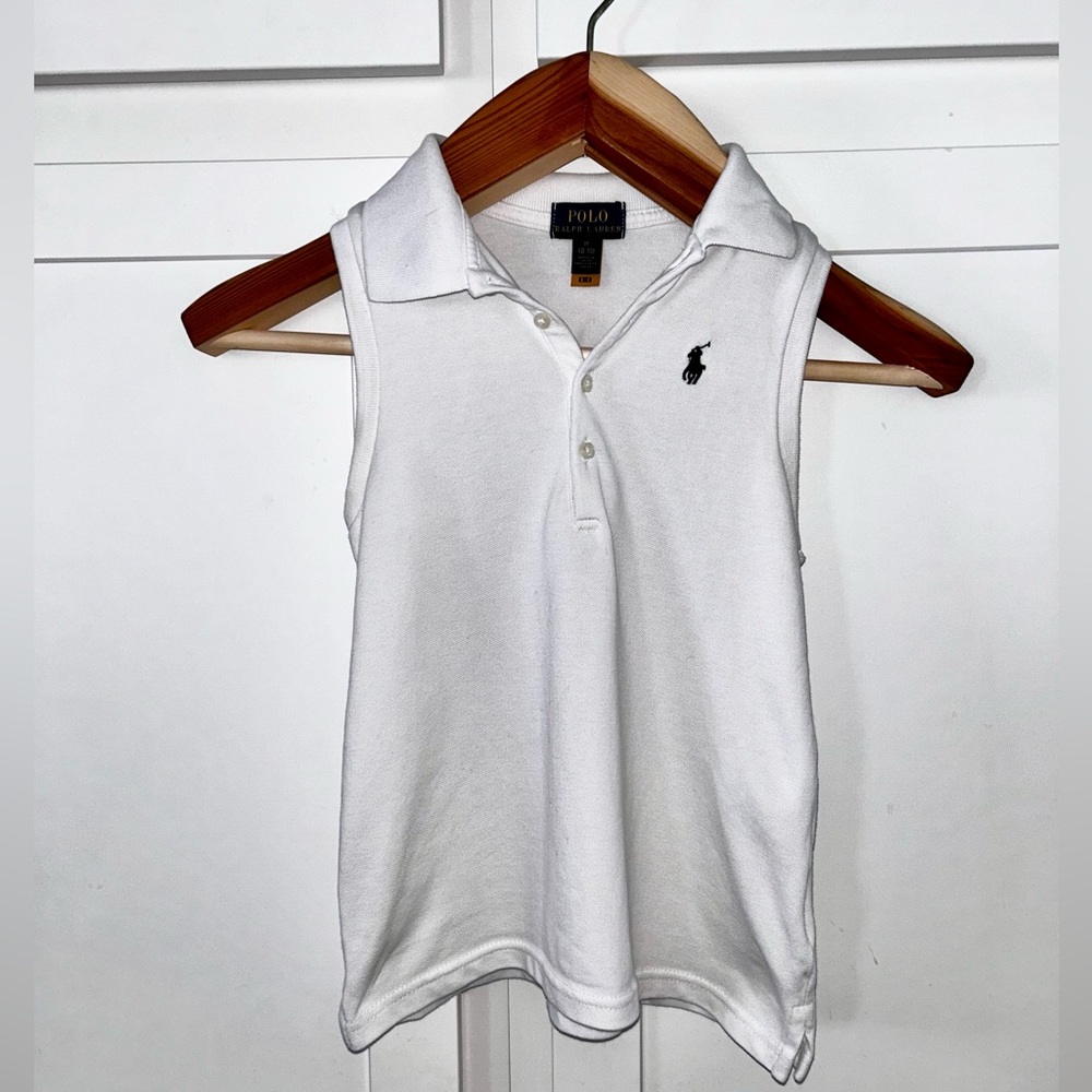 📍Back-to-School!📍Ralph Lauren Girls M 8-10 Polo Sleeveless Golf Tank Blue Pony